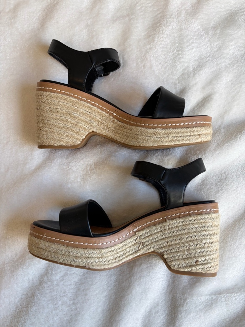 a.n.a Women's Black Espadrille Platform Sandals